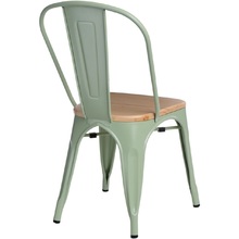 Designerskie Krzesło metalowe Paris Wood zielony/sosna naturalna D2.Design do kuchni i jadalni.