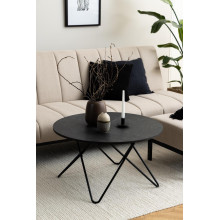 Stolik okrągły nowoczesny Wyre 80cm czarna imitacja marmuru Izmir / czarny Actona