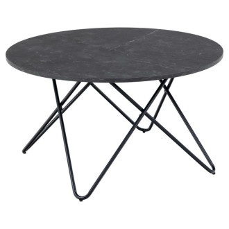 Stolik okrągły nowoczesny Wyre 80cm czarna imitacja marmuru Izmir / czarny Actona