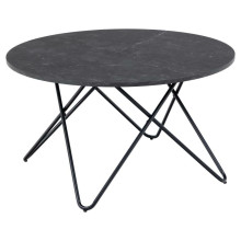 Stolik okrągły nowoczesny Wyre 80cm czarna imitacja marmuru Izmir / czarny Actona