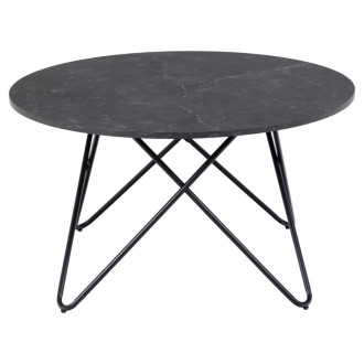 Stolik okrągły nowoczesny Wyre 80cm czarna imitacja marmuru Izmir / czarny Actona