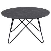 Stolik okrągły nowoczesny Wyre 80cm czarna imitacja marmuru Izmir / czarny Actona