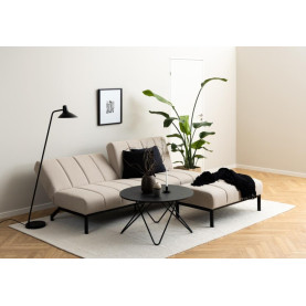 Sofa tapicerowana rozkładana Caix 198cm beżowa na czarnych nogach Actona