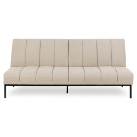 Sofa tapicerowana rozkładana Caix 198cm beżowa na czarnych nogach Actona 2
