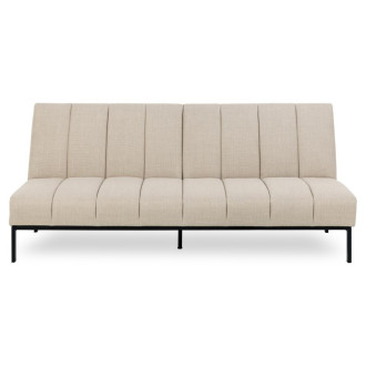 Sofa tapicerowana rozkładana Caix 198cm beżowa na czarnych nogach Actona