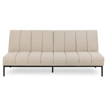 Sofa tapicerowana rozkładana Caix 198cm beżowa na czarnych nogach Actona