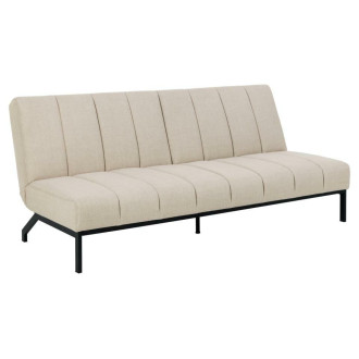 Sofa tapicerowana rozkładana Caix 198cm beżowa na czarnych nogach Actona