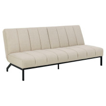 Sofa tapicerowana rozkładana Caix 198cm beżowa na czarnych nogach Actona