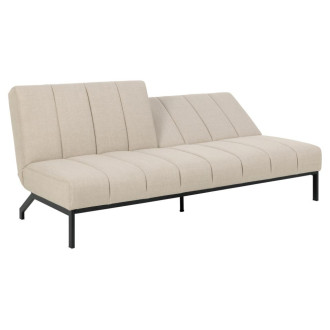 Sofa tapicerowana rozkładana Caix 198cm beżowa na czarnych nogach Actona