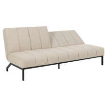 Sofa tapicerowana rozkładana Caix 198cm beżowa na czarnych nogach Actona