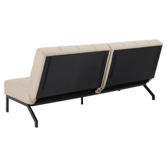 Sofa tapicerowana rozkładana Caix 198cm beżowa na czarnych nogach Actona