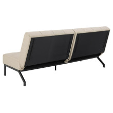 Sofa tapicerowana rozkładana Caix 198cm beżowa na czarnych nogach Actona