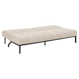Sofa tapicerowana rozkładana Caix 198cm beżowa na czarnych nogach Actona