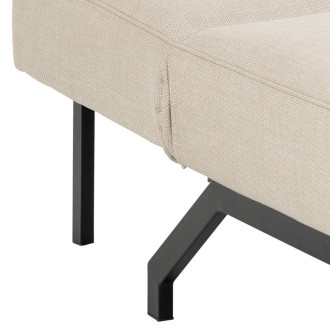 Sofa tapicerowana rozkładana Caix 198cm beżowa na czarnych nogach Actona