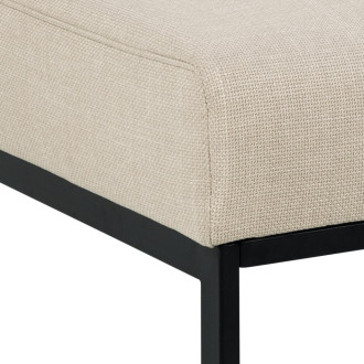 Sofa tapicerowana rozkładana Caix 198cm beżowa na czarnych nogach Actona