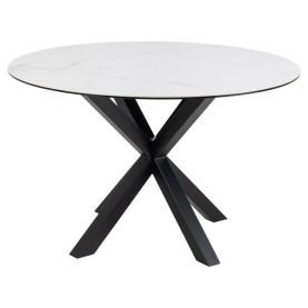 Stół ceramiczny okrągły Heaven 119cm biały arkanes / czarny Actona 2