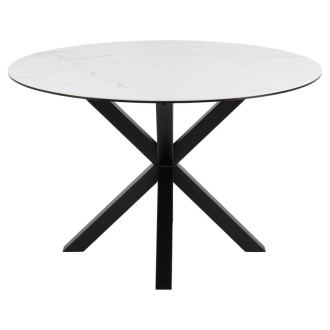Stół ceramiczny okrągły Heaven 119cm biały arkanes / czarny Actona