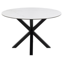 Stół ceramiczny okrągły Heaven 119cm biały arkanes / czarny Actona