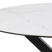Stół ceramiczny okrągły Heaven 119cm biały arkanes / czarny Actona