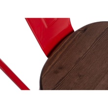 Designerskie Krzesło metalowe Paris Wood czerwony/sosna orzech D2.Design do kuchni i jadalni.