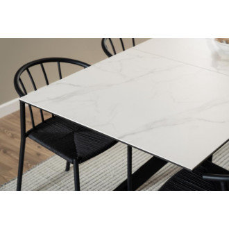 Stół ceramiczny rozkładany Irwine 168-210x90cm biały / czarny Actona