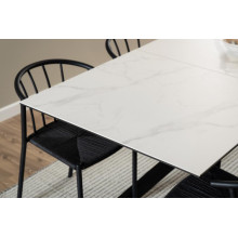 Stół ceramiczny rozkładany Irwine 168-210x90cm biały / czarny Actona