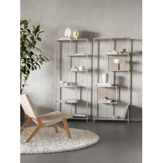 Fotel drewniany z plecionym siedziskiem boho Carson naturalny / dąb Actona