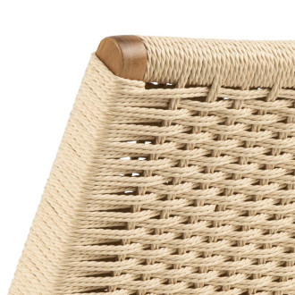 Fotel drewniany z plecionym siedziskiem boho Carson naturalny / dąb Actona