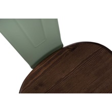 Designerskie Krzesło metalowe Paris Wood zielony/sosna orzech D2.Design do kuchni i jadalni.