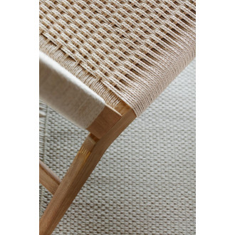 Fotel drewniany z plecionym siedziskiem boho Carson naturalny / dąb Actona