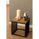 Stolik kwadratowy loft Strington 40x40cm dąb / czarny Actona