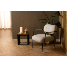 Stolik kwadratowy loft Strington 40x40cm dąb / czarny Actona