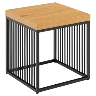 Stolik kwadratowy loft Strington 40x40cm dąb / czarny Actona