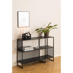 Regał loft 3 półki Strington 120x83cm czarny Actona