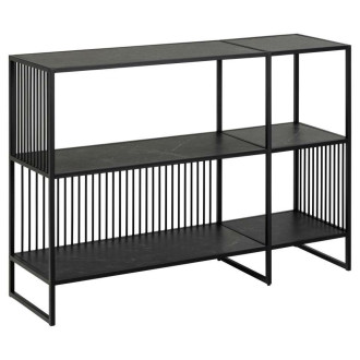 Regał loft 3 półki Strington 120x83cm czarny Actona