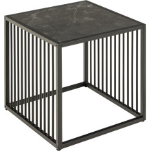 Stolik kwadratowy loft Strington 40x40cm czarny marmur / czarny Actona