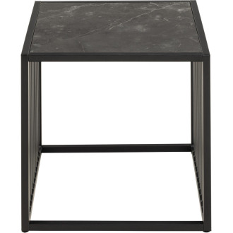 Stolik kwadratowy loft Strington 40x40cm czarny marmur / czarny Actona