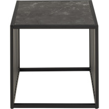 Stolik kwadratowy loft Strington 40x40cm czarny marmur / czarny Actona