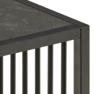 Stolik kwadratowy loft Strington 40x40cm czarny marmur / czarny Actona