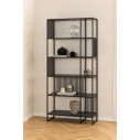 Regał loft 6 półek Strington 85x185cm czarny Actona