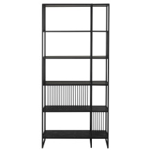 Regał loft 6 półek Strington 85x185cm czarny Actona