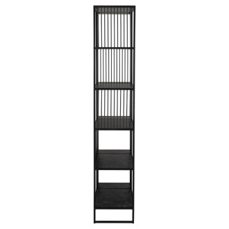 Regał loft 6 półek Strington 85x185cm czarny Actona