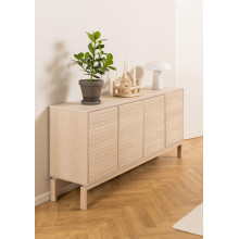 Komoda skandynawska z frezowanymi frontami Linley 180x80cm dąb bielony Actona