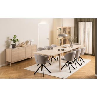 Komoda skandynawska z frezowanymi frontami Linley 180x80cm dąb bielony Actona