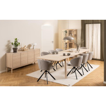 Komoda skandynawska z frezowanymi frontami Linley 180x80cm dąb bielony Actona