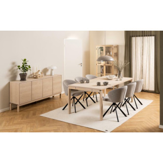 Komoda skandynawska z frezowanymi frontami Linley 180x80cm dąb bielony Actona