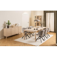 Komoda skandynawska z frezowanymi frontami Linley 180x80cm dąb bielony Actona