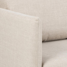 Sofa narożna tapicerowana na drewnianych nóżkach Milly 201cm beżowa Actona