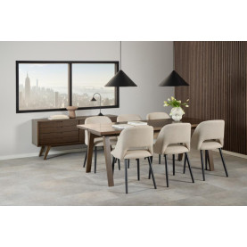 Komoda z szufladami i półkami na nóżkach A-line 160x72cm dąb dymiony Actona 2