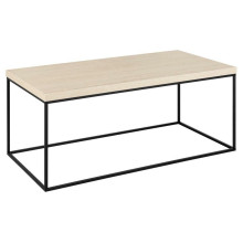 Stolik prostokątny Barossa 110x55cm bezowy trawertyn / czarny Actona